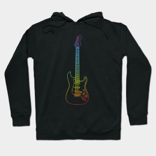 S-Style Electric Guitar Colorful Outline Hoodie